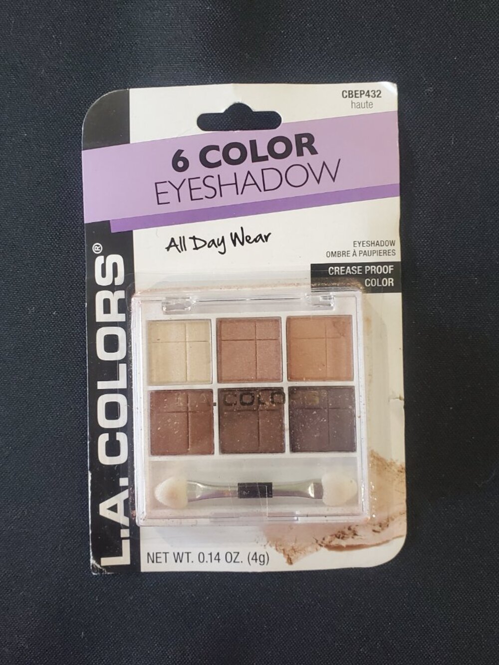 NEW L.A. Colors 6 Color Eyeshadow CBEP432 Haute 0.14 Oz All Day Wear Creaseproof